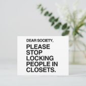 STOP DE MENSEN IN KLEMMEN TE LOKKEREN BRIEFKAART (Staand voorkant)