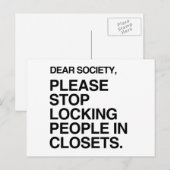 STOP DE MENSEN IN KLEMMEN TE LOKKEREN BRIEFKAART (Voorkant / Achterkant)