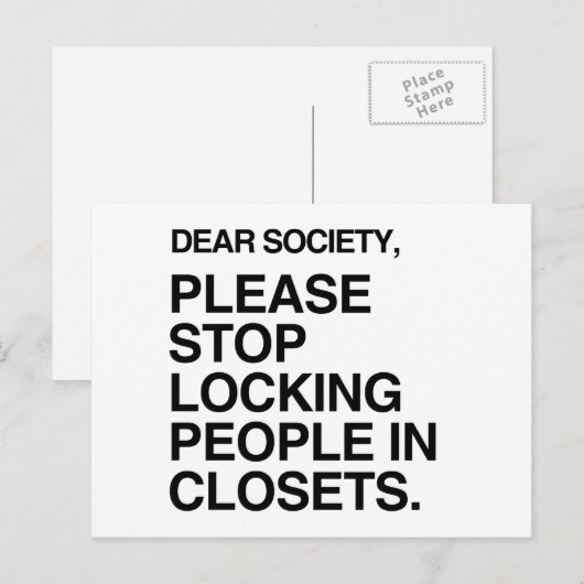 STOP DE MENSEN IN KLEMMEN TE LOKKEREN BRIEFKAART (Voorkant / Achterkant)