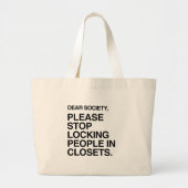 STOP DE MENSEN IN KLEMMEN TE LOKKEREN GROTE TOTE BAG (Voorkant)