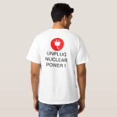 STOP DE MOGELIJKHEID NUCLEAIRE KRACHT UNPLUG! T-SHIRT (Achterkant volledig)