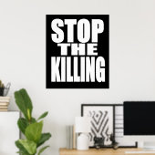 Stop de moord - protesteren luid en trots poster (Thuiskantoor)