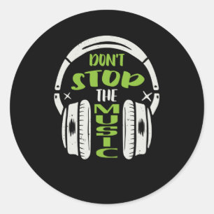 Stop de muziek DJ Headphones muzikant niet Ronde Sticker