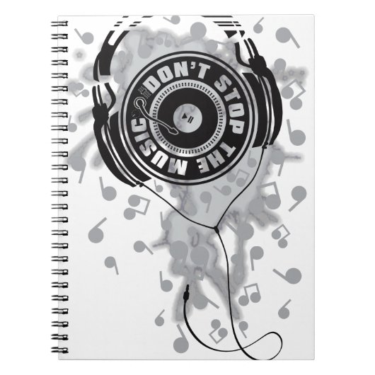 STOP DE MUZIEK NIET. NOTITIEBOEK (Voorkant)
