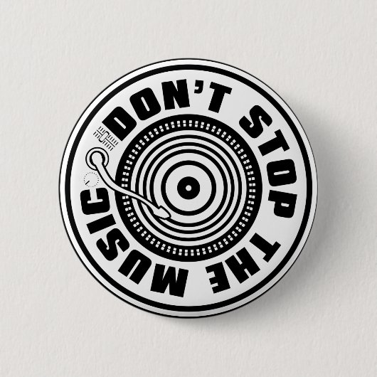 STOP DE MUZIEK NIET RONDE BUTTON 5,7 CM (Voorkant)