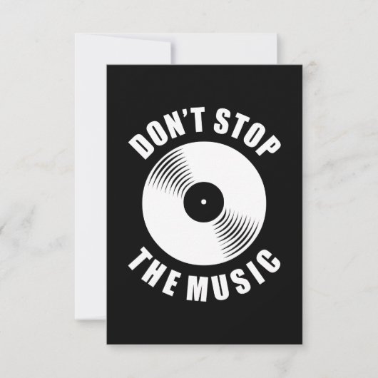 Stop de muziek niet RSVP kaartje (Voorkant)