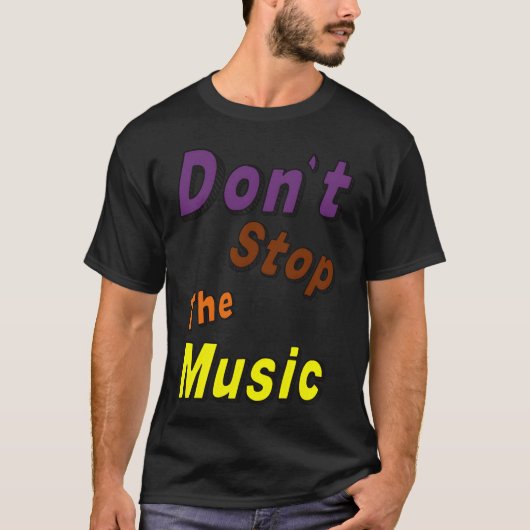 Stop de muziek niet t-shirt (Voorkant)