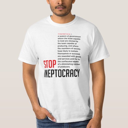 Stop de neef-tocratie t-shirt (Voorkant)