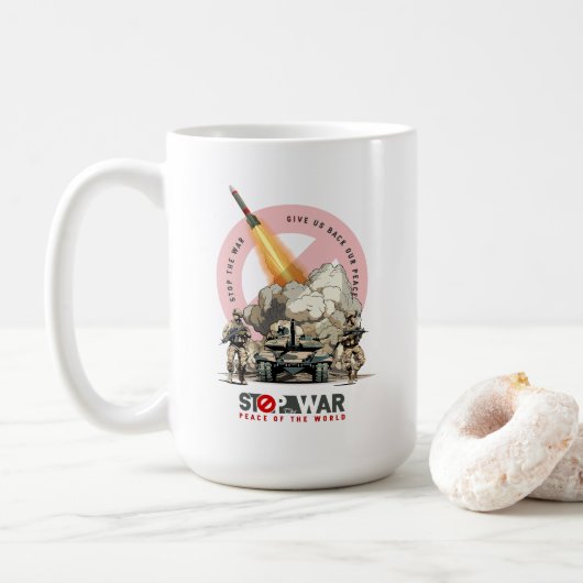 Stop De Oorlog | #15 Klassieke Mok (Met donut)