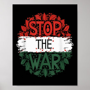 Stop de oorlog, anti-oorlog, vrij Palestina, Pales Poster