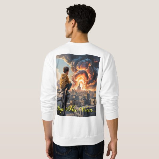 Stop de oorlog - Emotionele anti-oorlog protestkun Trui (Achterkant volledig)