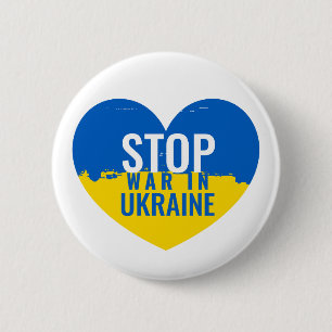Stop de oorlog in Oekraine. Knop Ronde Button 5,7 Cm