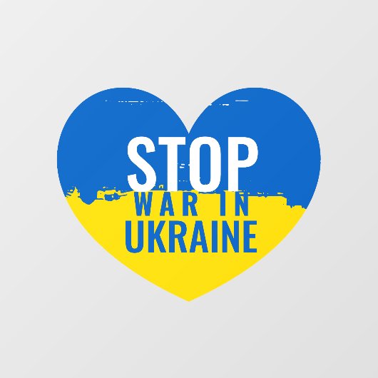 Stop de oorlog in Oekraïne Raamsticker (Vel)