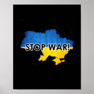 Stop de oorlog in Oekraine steun Oekraïners geen o Poster