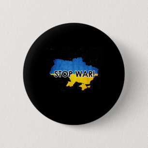 Stop de Oorlog in Oekraïne Steun Oekraïners Geen O Ronde Button 5,7 Cm