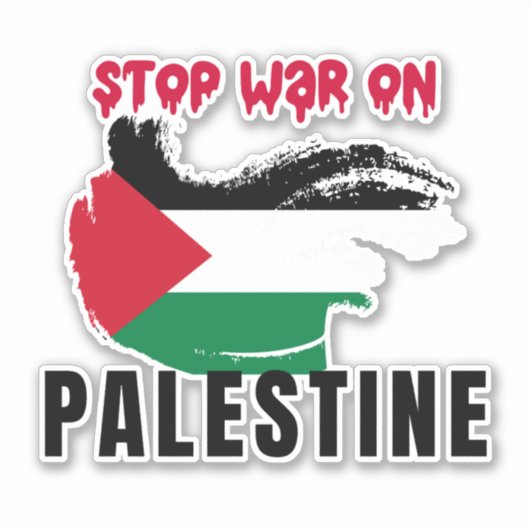 STOP DE OORLOG IN PALESTINA STICKER (Voorkant)