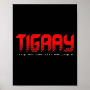 Stop de oorlog in Tigray Ethiopië Tigrayflag kaart Poster