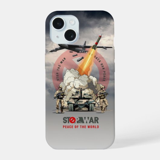 Stop De Oorlog | iPhone 15 Case (Achterkant)
