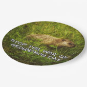 Stop de oorlog op de borden van de grondhog papieren bordje (Gekanteld)