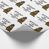 Stop de oorlog op de grondhog dag cadeaupapier (Hoek)