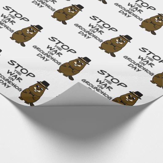 Stop de oorlog op de grondhog dag cadeaupapier (Hoek)