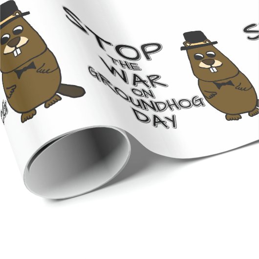 Stop de oorlog op de grondhog dag cadeaupapier (Rol Hoek)