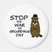 Stop de oorlog op de grondhog dag magneet (Voorkant)