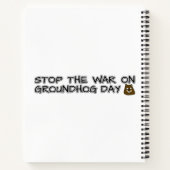 Stop de oorlog op de grondhog dag notitieboek (Achterkant)
