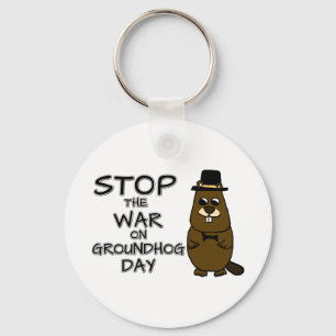 Stop de oorlog op de grondhog dag sleutelhanger