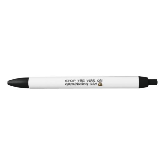 Stop de oorlog op de grondhog zwarte inkt pen (Voorkant)