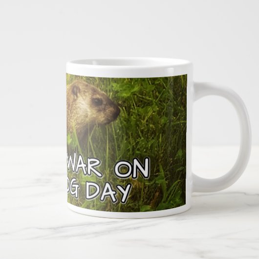 Stop de oorlog op de mok van de grondhog (Rechts)