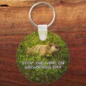 Stop de oorlog op de sleutelhanger van de grondhog (Voorkant)