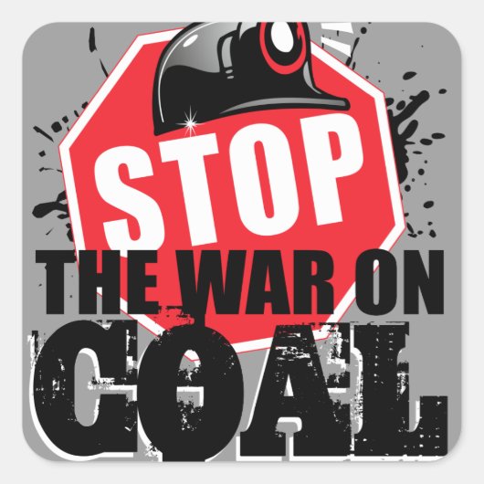 STOP DE OORLOG OP KOOL VIERKANTE STICKER (Voorkant)