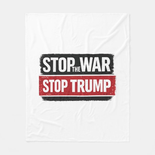 Stop de Oorlog Stop Trump Fleece Deken (Voorkant)