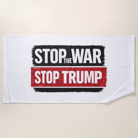 Stop de Oorlog Stop Trump Strandlaken (Voorkant)