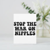 Stop de oorlog tegen de tepels briefkaart (Staand voorkant)