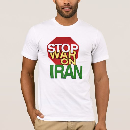 Stop de oorlog tegen Iran Anti-War Peace Protest T-shirt (Voorkant)