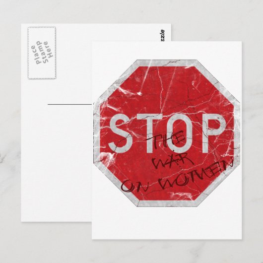 Stop de oorlog tegen vrouwen briefkaart (Voorkant / Achterkant)