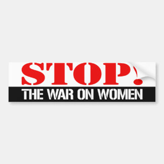 Stop de oorlog tegen vrouwen - feministische Bumpe Bumpersticker