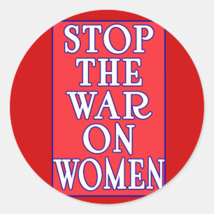Stop de oorlog tegen vrouwen ronde sticker