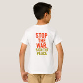 STOP DE OORLOG. TEKEN DE VREDE T-SHIRT (Achterkant volledig)