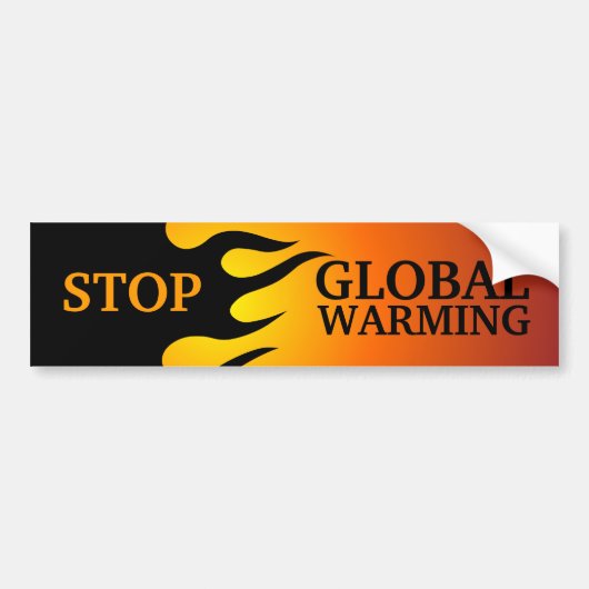 "Stop de opwarming van de aarde" bumpersticker (Voorkant)