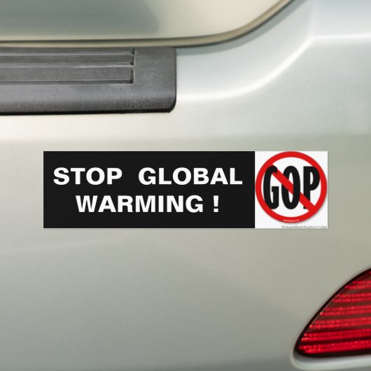 STOP  DE  OPWARMING  VAN  DE  AARDE ! BUMPERSTICKER (Op auto)