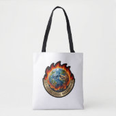 Stop de Opwarming van de Aarde Huilende Aarde Vlam Tote Bag (Voorkant)