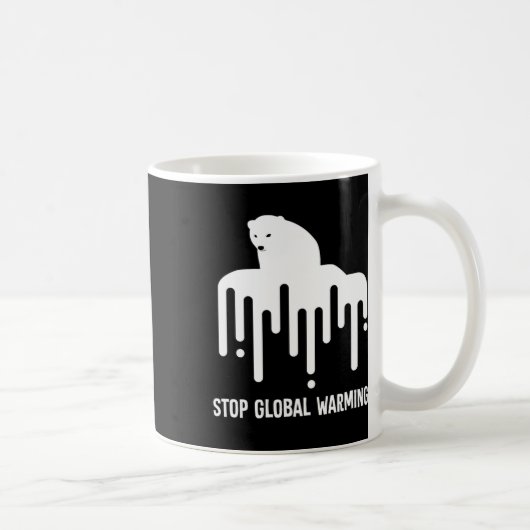 Stop de opwarming van de aarde klimaatverandering koffiemok (Rechts)