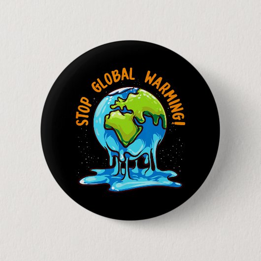 Stop de opwarming van de aarde Klimaatverandering Ronde Button 5,7 Cm (Voorkant)