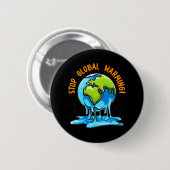 Stop de opwarming van de aarde Klimaatverandering Ronde Button 5,7 Cm (Voorkant /achterkant)