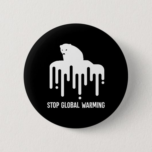 Stop de opwarming van de aarde klimaatverandering  ronde button 5,7 cm (Voorkant)