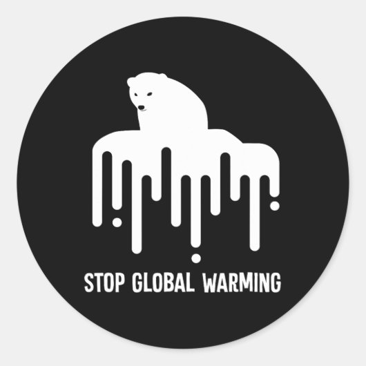 Stop de opwarming van de aarde klimaatverandering ronde sticker (Voorkant)