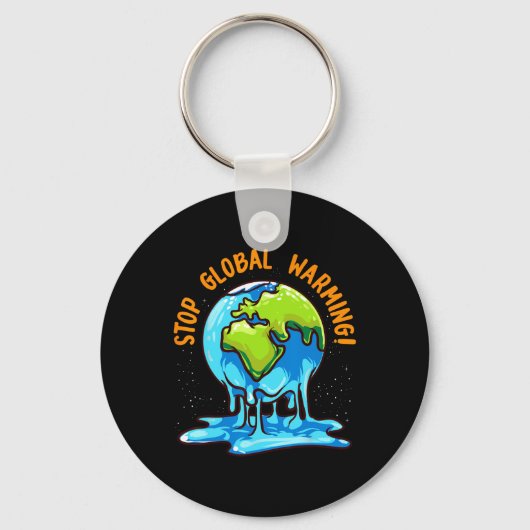 Stop de opwarming van de aarde Klimaatverandering  Sleutelhanger (Voorkant)